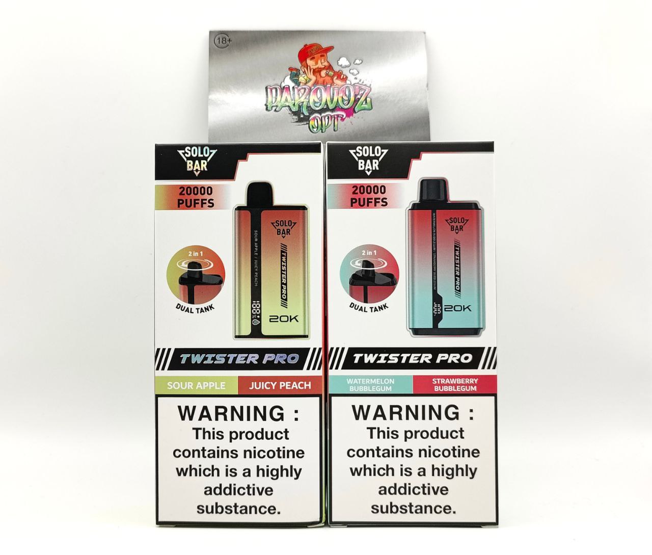 Solobar Twister Pro 20000 (Sour Apple / Juicy Peach)